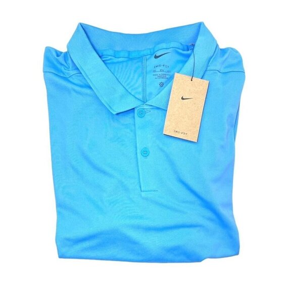 Nike Mens Blue Dri FIT Short Sleeve Collared Golf Polo Shirt Plus Sz XXXL New - Picture 3 of 10